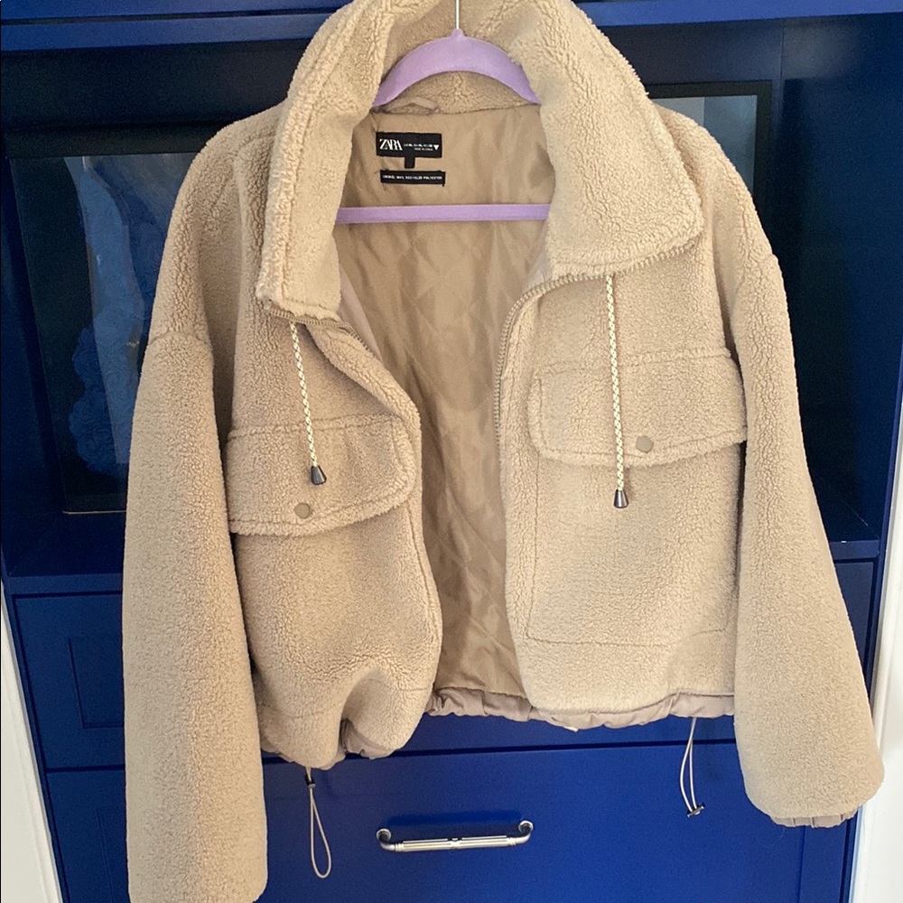 Zara Beige Sherpa Jacket